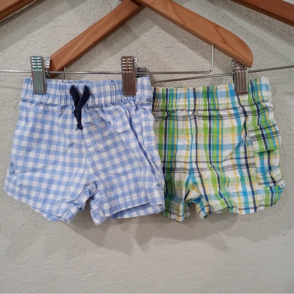 Carter’s Garanimals Baby‎ 0-3M Checks & Plaid Shorts Set 100% Cotton - Picture 1 of 12